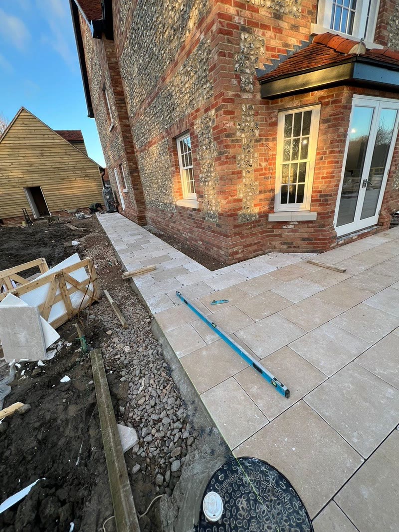 Finished country house alternate front view