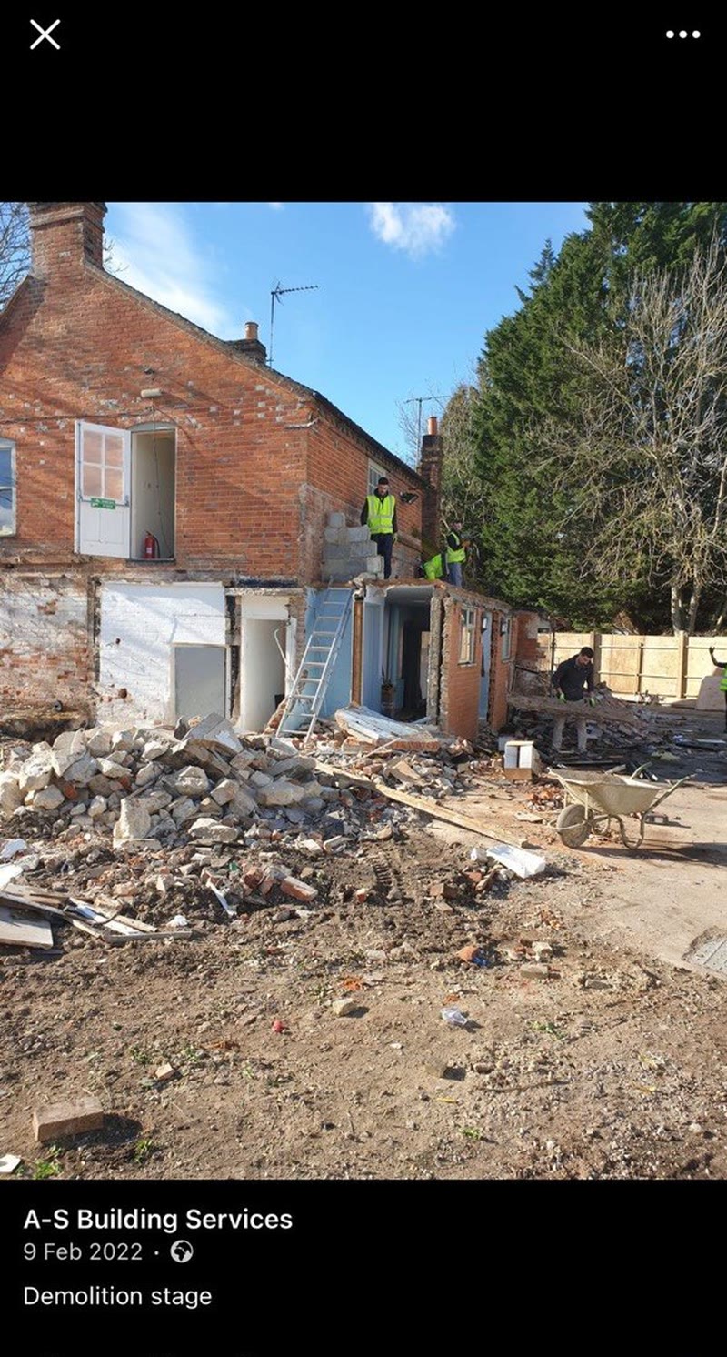 Before state — pub building shell during strip-out