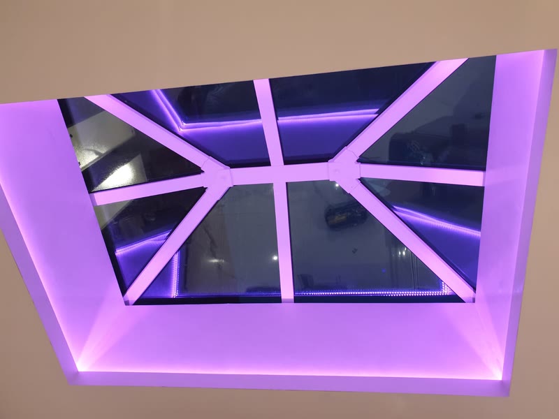 Interior skylight feature with LED accent